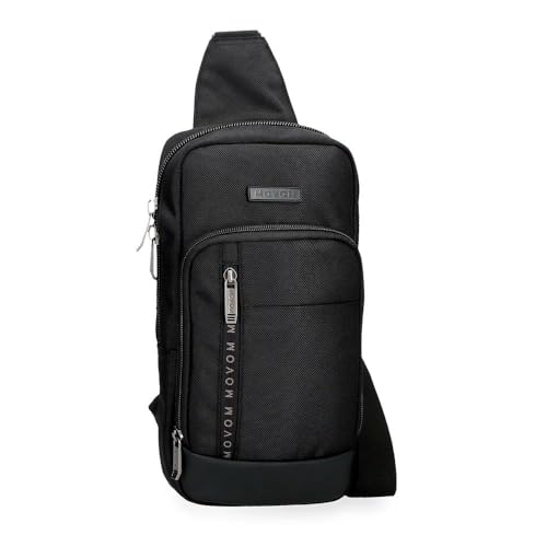 Movom Buster Crossbody-Tasche, Schwarz, 16 x 31 x 5,5 cm, Polyester mit Details aus Kunstleder von Joumma Bags, Schwarz, Umhängetasche von MOVOM