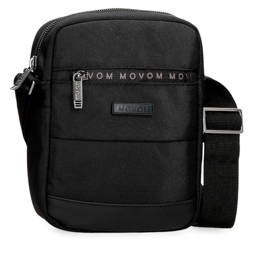 Movom Buster Umhängetasche Mittelgroß, Schwarz, 17 x 22 x 6 cm, Polyester mit Details aus Kunstleder von Joumma Bags, Schwarz, Mittelgroße Umhängetasche von MOVOM