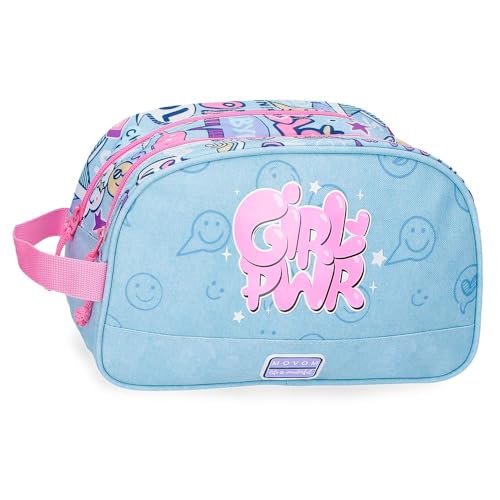 Movom Power Girl Kulturbeutel, Blau, 26 x 16 x 10 cm, Polyester von MOVOM