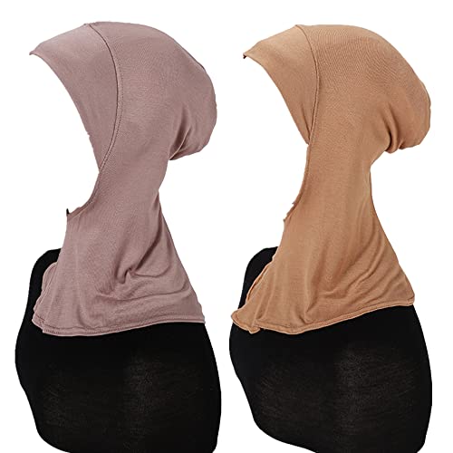MOWEN 2 Stück Modal Baumwolle Hijab Cap Unterschal zum Islamische Muslimische,Sommer Hut Elastische Headscarf Cap von MOWEN