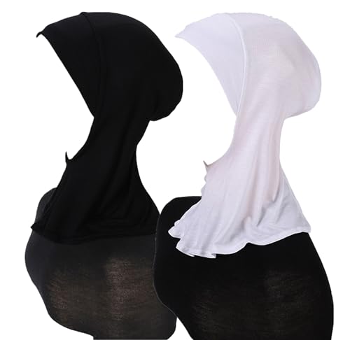 MOWEN 2 Stück Modal Baumwolle Hijab Cap Unterschal zum Islamische Muslimische,Sommer Hut Elastische Headscarf Cap von MOWEN