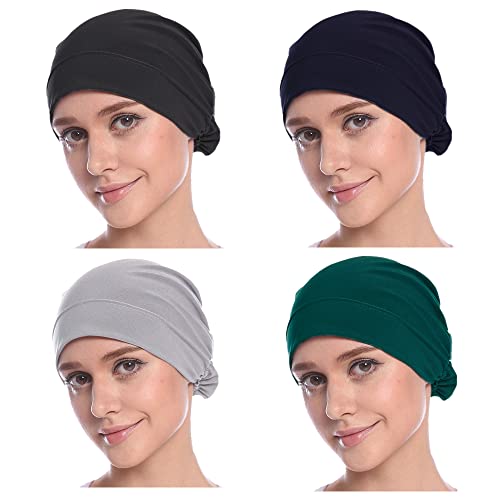 MOWEN 4 Stück Hijab Untermütze Hijab Unterschal Hijab Kappe für Damen (4P-8) von MOWEN