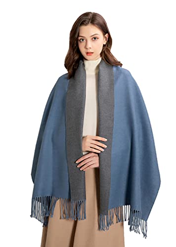 MOWEN Kaschmir Schal Frauen übergroße Pashmina Große Warme Schals Wraps 2-Ton Solid Color für Herbst Winter 70X200cm von MOWEN