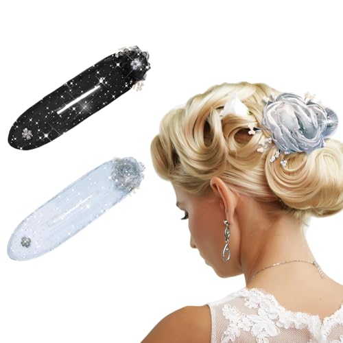 Flower Hair Bun Roller, 2024 Neuestes Twist Hairstyle Dutt Haarschmuck Bun Hair Clip, Fauler Lockenwickler Haarknoten Maker Haarknotenmacher for Women and Girls (Schwarz) von MOWUVAI