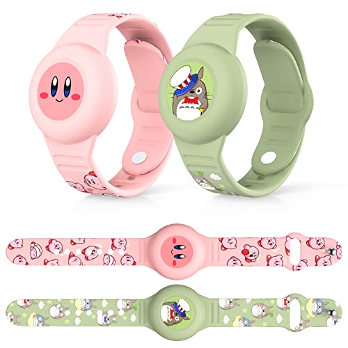 [2 Stück] Kompatibel mit AirTag Kinderarmband, MOWYEOK Cute Kids Air Tag verstellbares Armband, Versteckter wasserdichter Air Tag Halter für Kinder, Geeignet für die AirTag Armband Schutzhülle von MOWYEOK