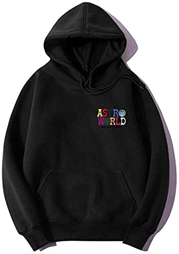 100% Baumwolle Hoodies Astroworld Frauen Herren Hip Hop Pullover Sweatshirt-Schwarz_XL von MOYAO