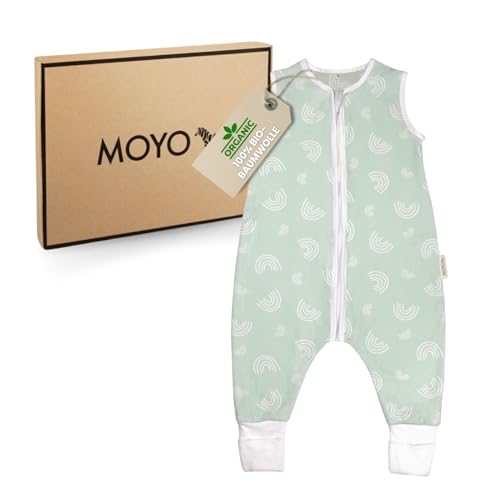 MOYO Baby Schlafsack mit Füßen I Mint mit Regenbogen I Atmungsaktiver Babyschlafsack 1.0 TOG in 70cm I Schlafsack mit Beinen aus 100% Bio-Baumwolle I GOTS-Sommerschlafsack für Babys & Kleinkinder MOYO Baby Schlafsack mit Füßen I Mint mit Regenbogen I Atmungsaktiver Babyschlafsack 1.0 TOG in 70cm I Schlafsack mit Beinen aus 100% Bio-Baumwolle I GOTS-Sommerschlafsack für Babys & Kleinkinder von MOYO