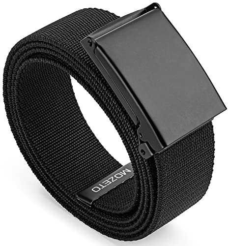 MOZETO Gürtel Herren Länge 115-145 cm Breit 3,8 cm Stoff Canvas Nylon Belt Automatischer Schnallen Verstellbarer Unisex Stoffgürtel von MOZETO