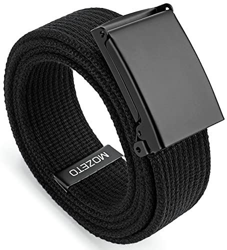 MOZETO Gürtel Herren Länge 115-145 cm Breit 3,8 cm Stoff Canvas Nylon Belt Automatischer Schnallen Verstellbarer Unisex Stoffgürtel von MOZETO