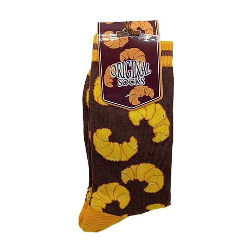 MP CREATIVE Socken Herren Damen Socken verrücktes Geschenk Verschiedene Muster Baumwollsocken Einheitsgröße, croissant, Taglia unica Tall von MP CREATIVE