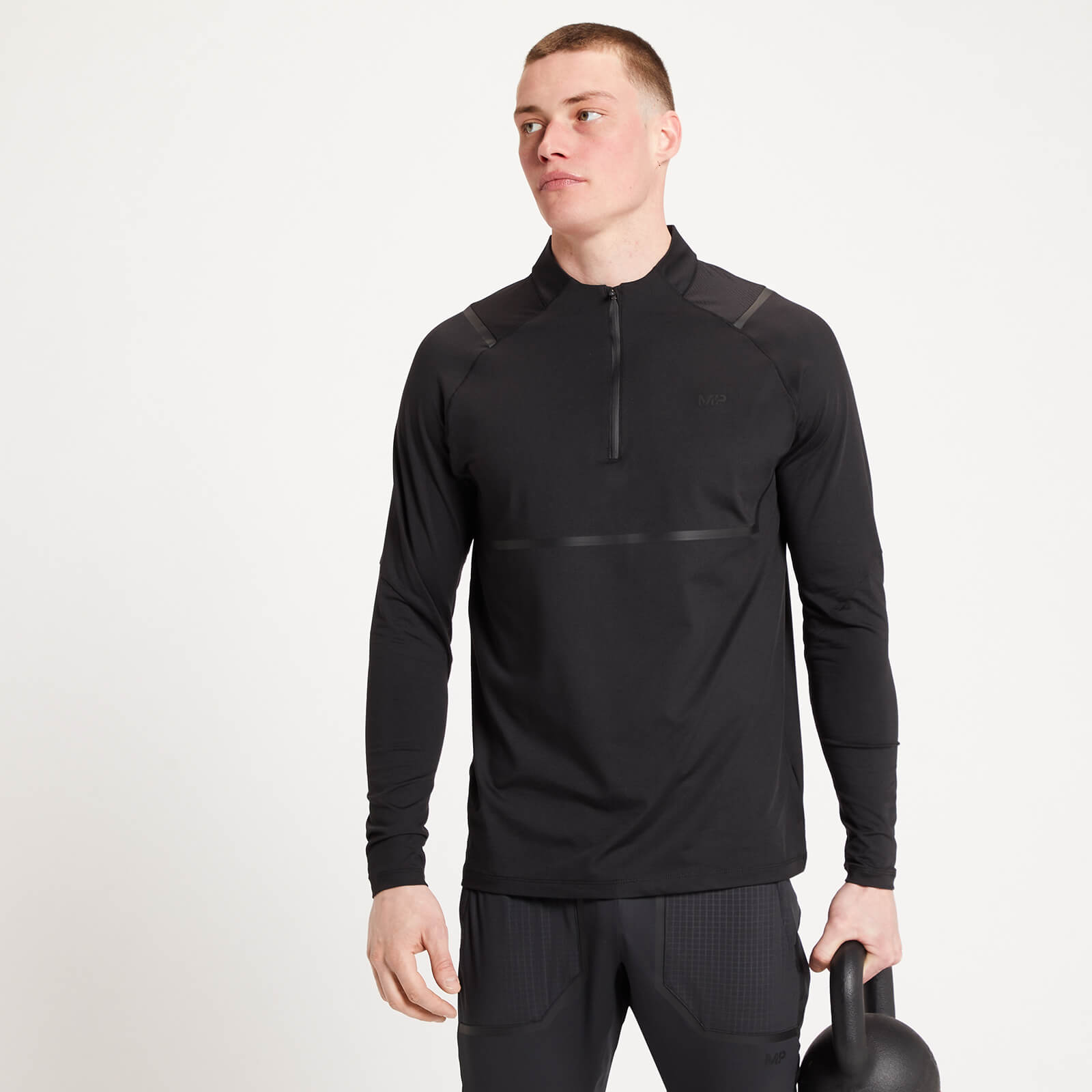 Limited Edition MP Men's Tempo Ultra 1/4 Zip Top - Black - S von MP