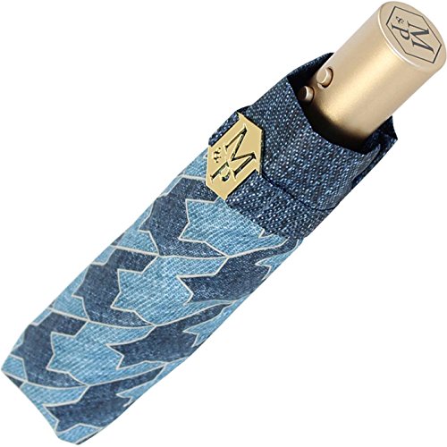M&P Damen Taschenschirm mit Auf-Zu Automatik - Jeans Pepita von MP