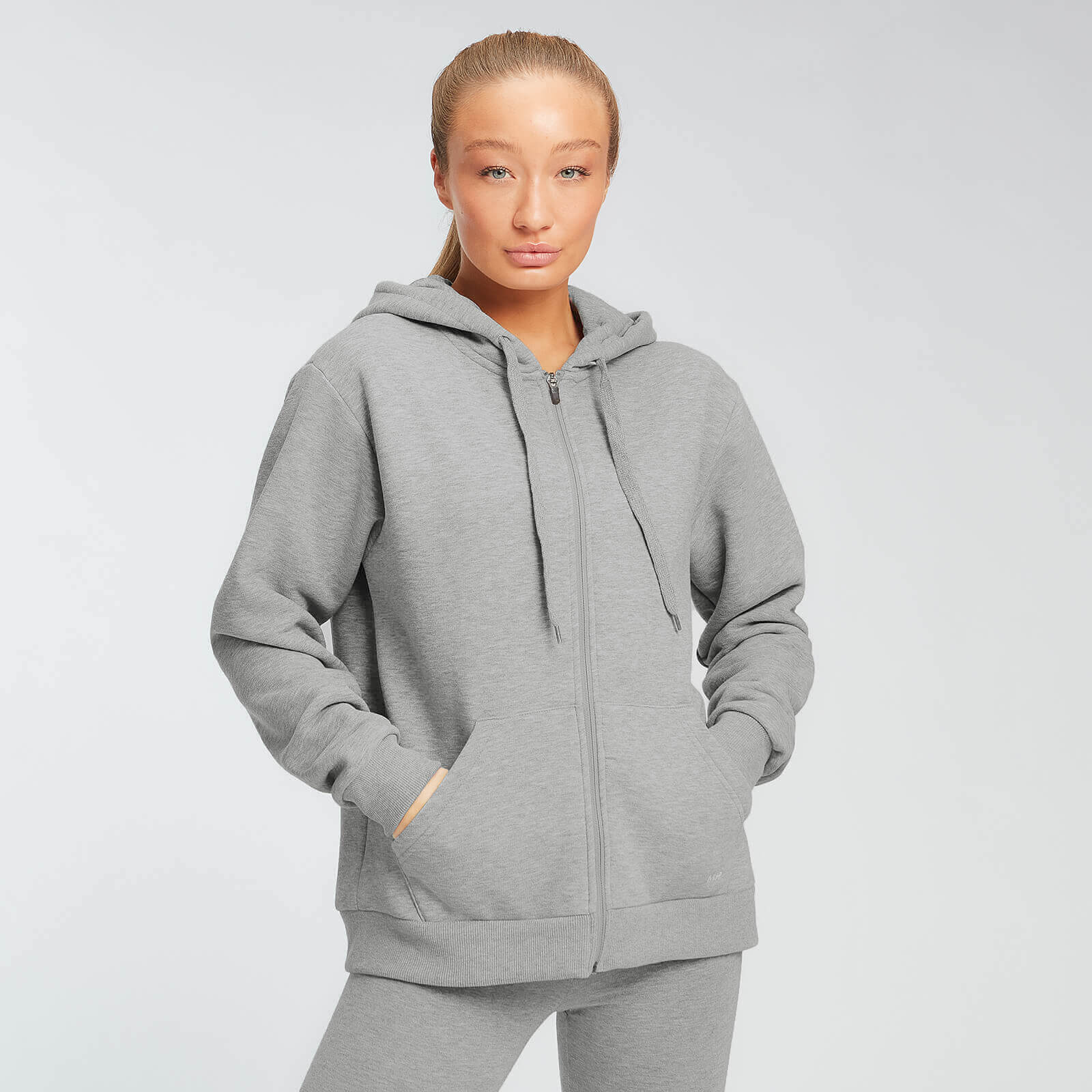 MP Damen Essentials Zip Through Hoodie - Grey Marl - L von MP