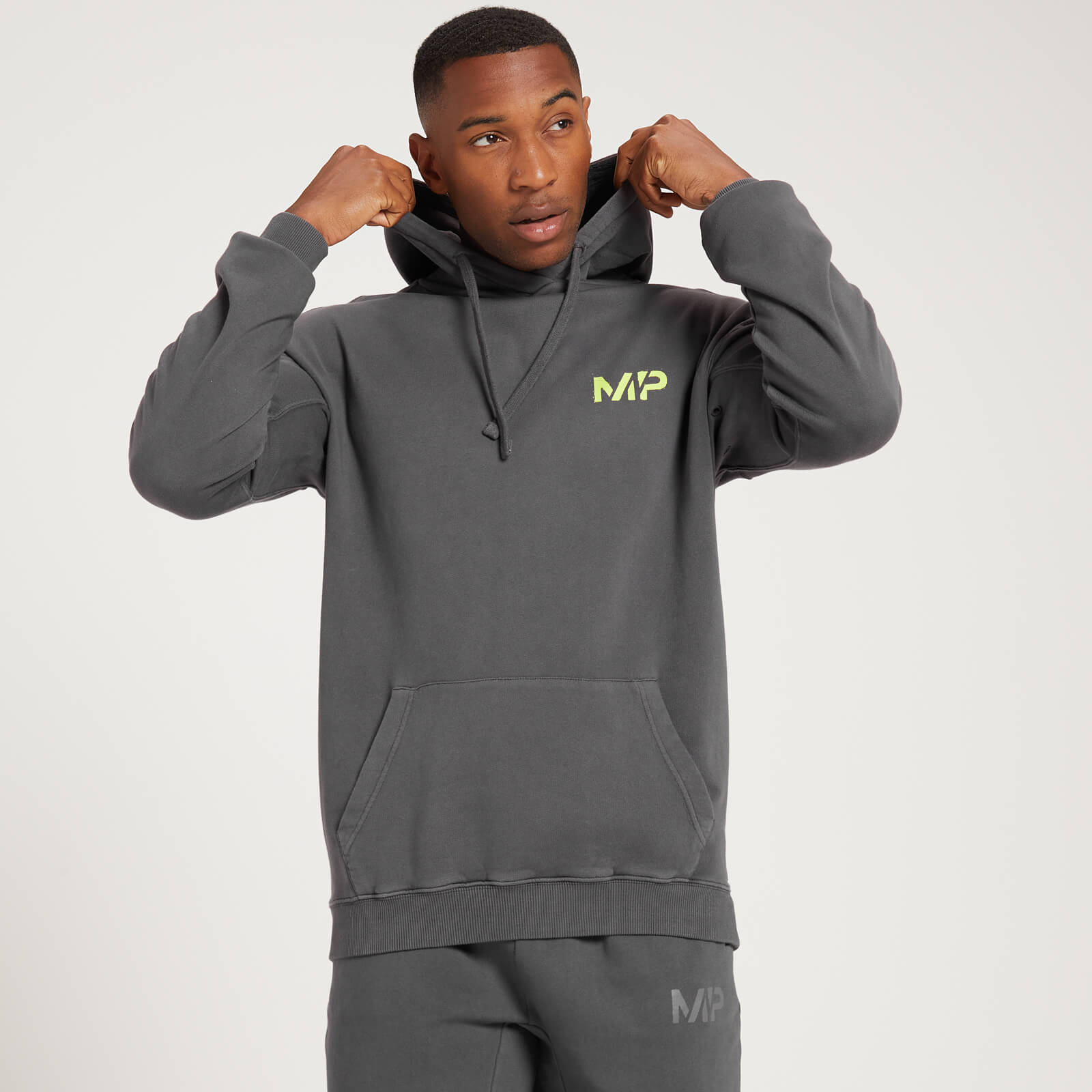 MP Men's Adapt Washed Hoodie — Bleigrau - M von MP