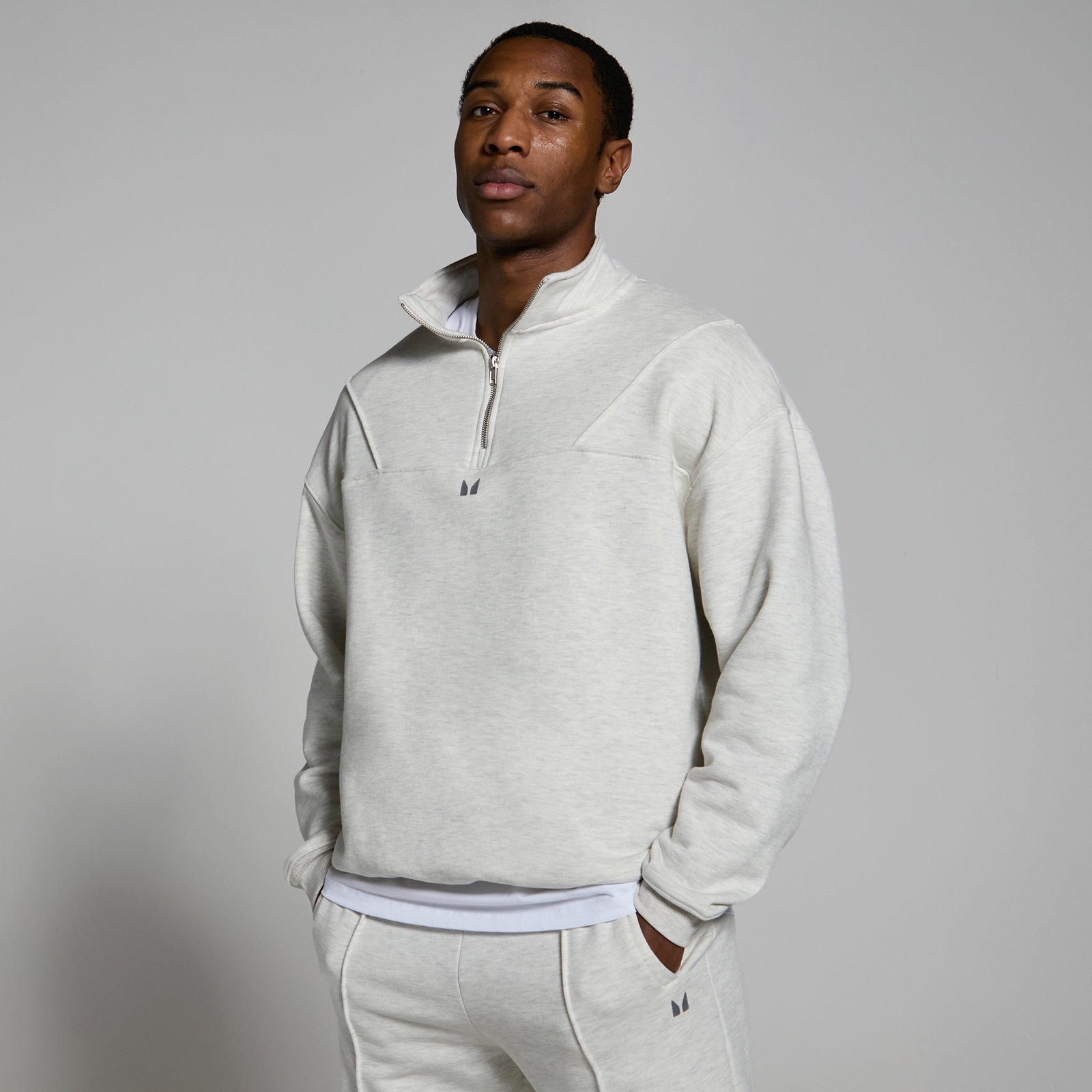 MP Men's Lifestyle Heavyweight 1/4 Zip - Light Grey Marl - M von MP