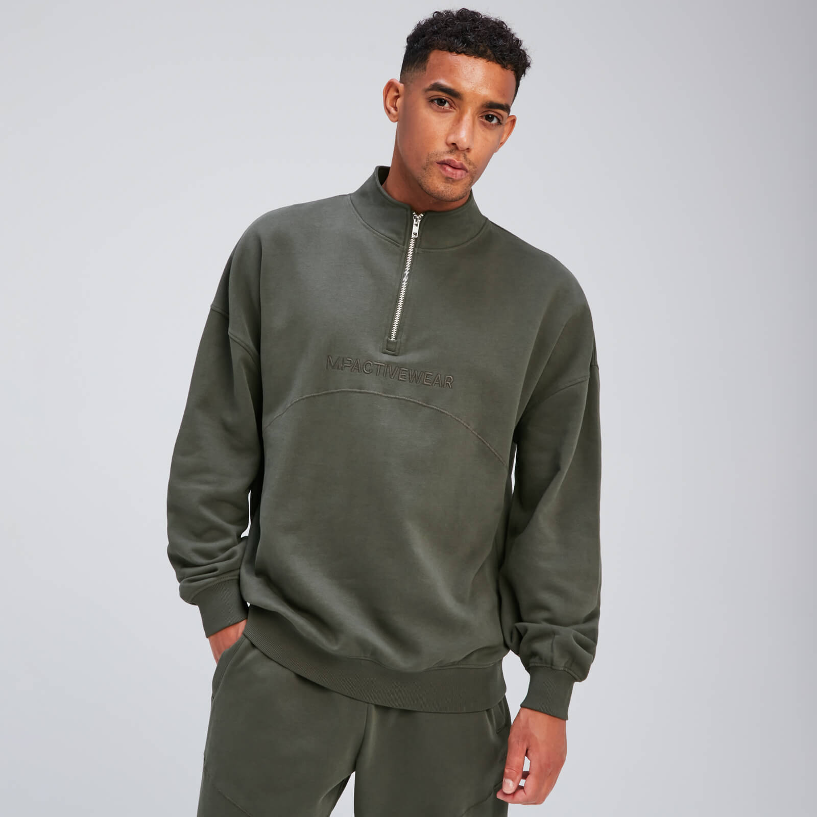 MP Men's Rest Day 1/4 Zip - Taupe Green - S von MP