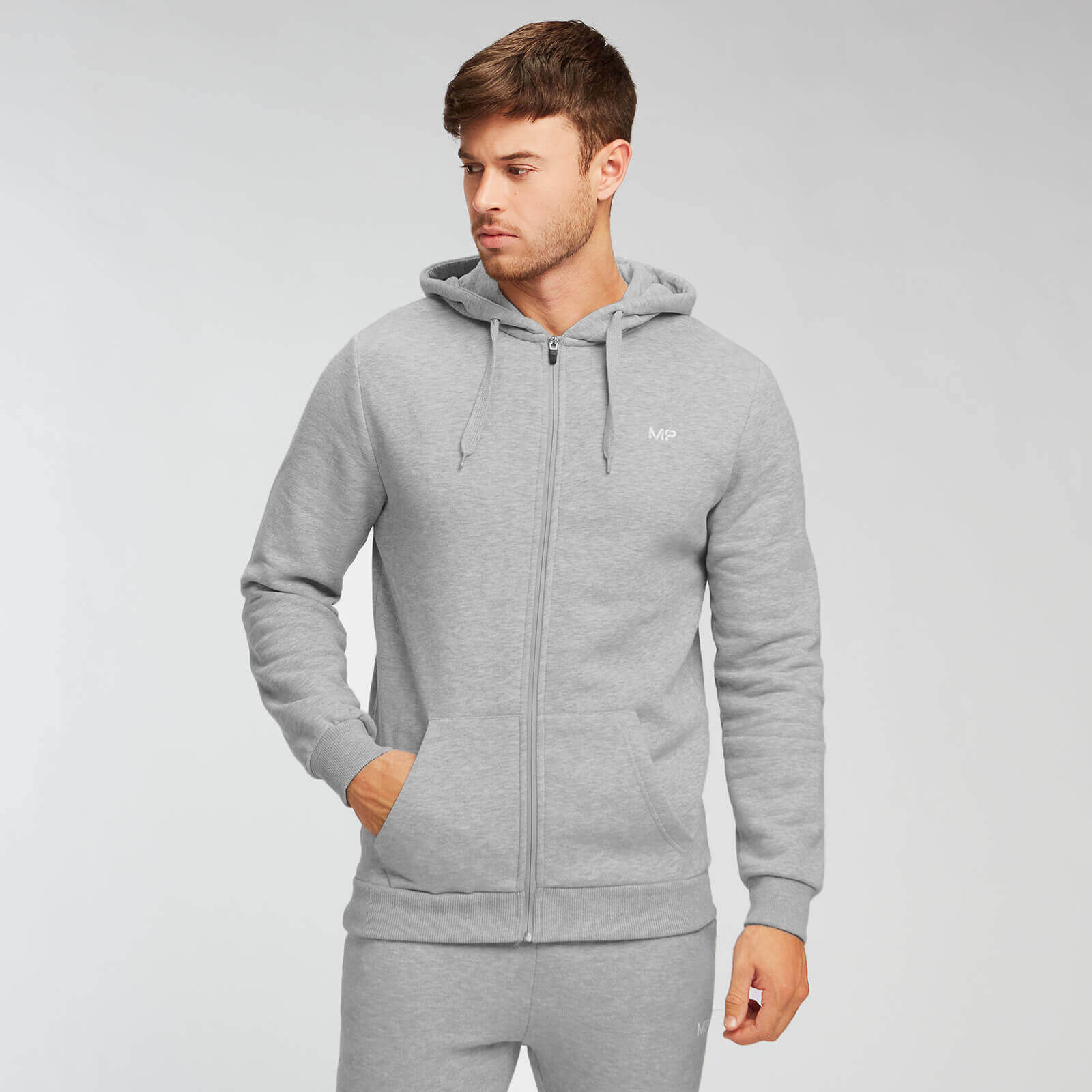 MP Men's Rest Day Zip Through Hoodie - Classic Grey Marl - XS von MP