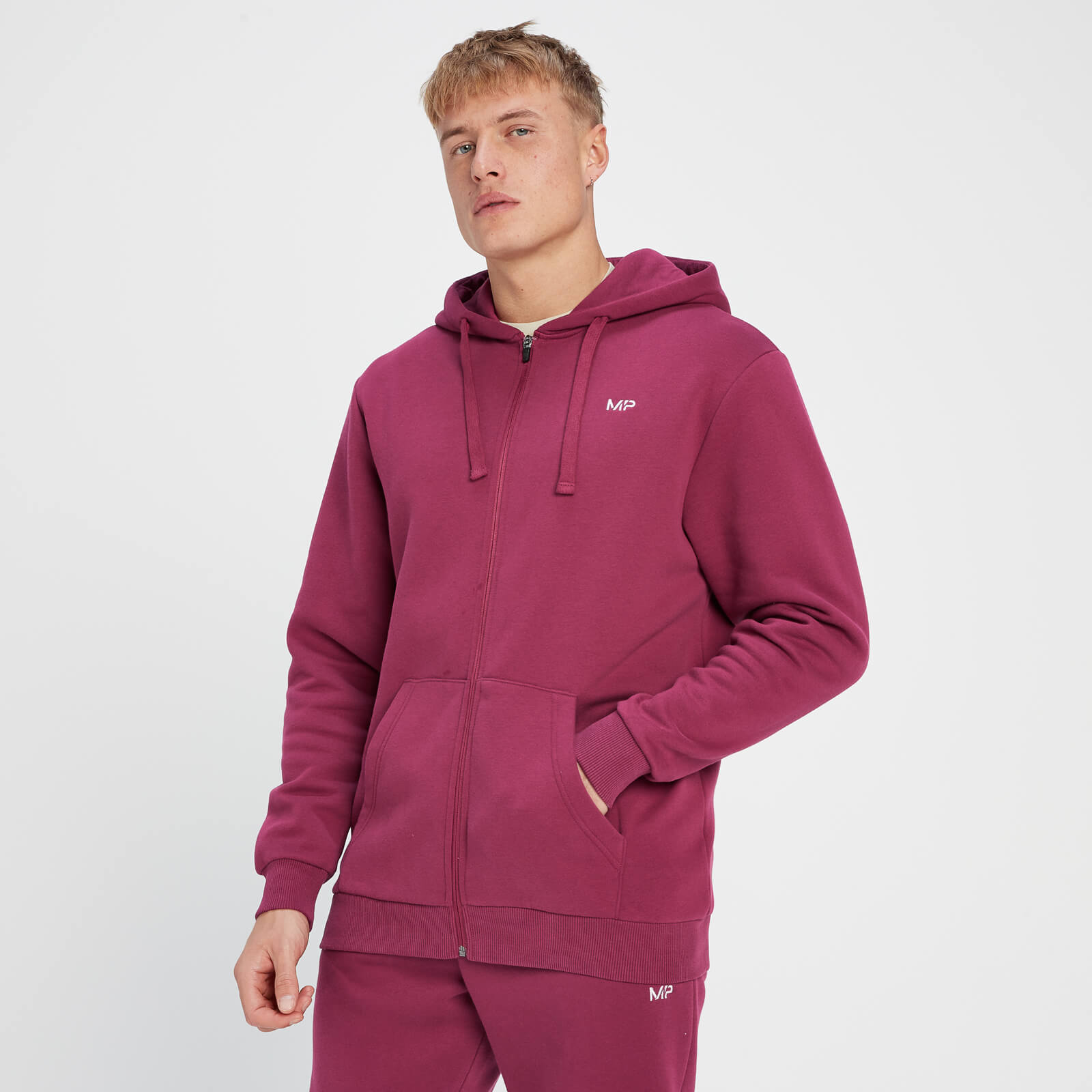 MP Men's Rest Day Zip Through Hoodie - Red Berry - L von MP