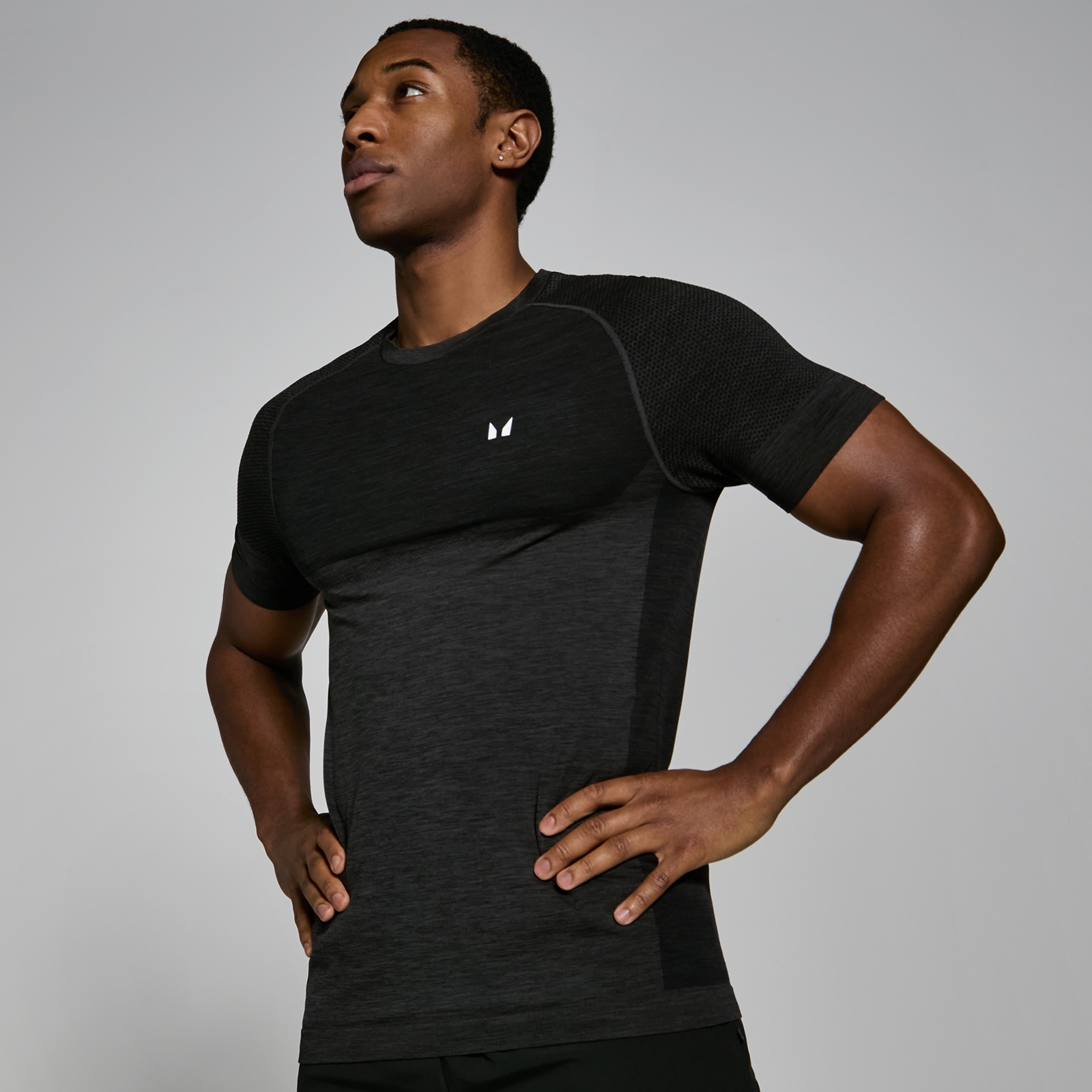 MP Men's Seamless Short Sleeve T-Shirt - Black Marl - S von MP