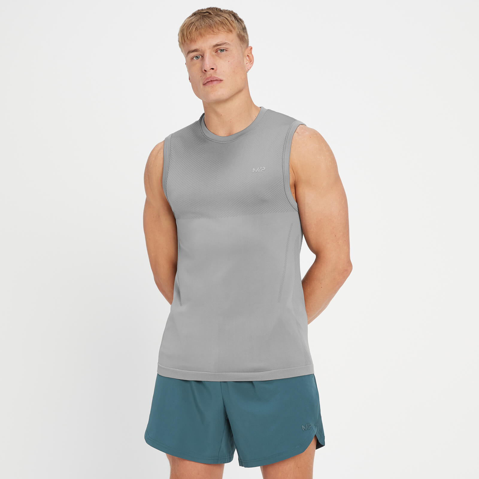 MP Men's Tempo Seamless Tank Top - Storm - XS von MP