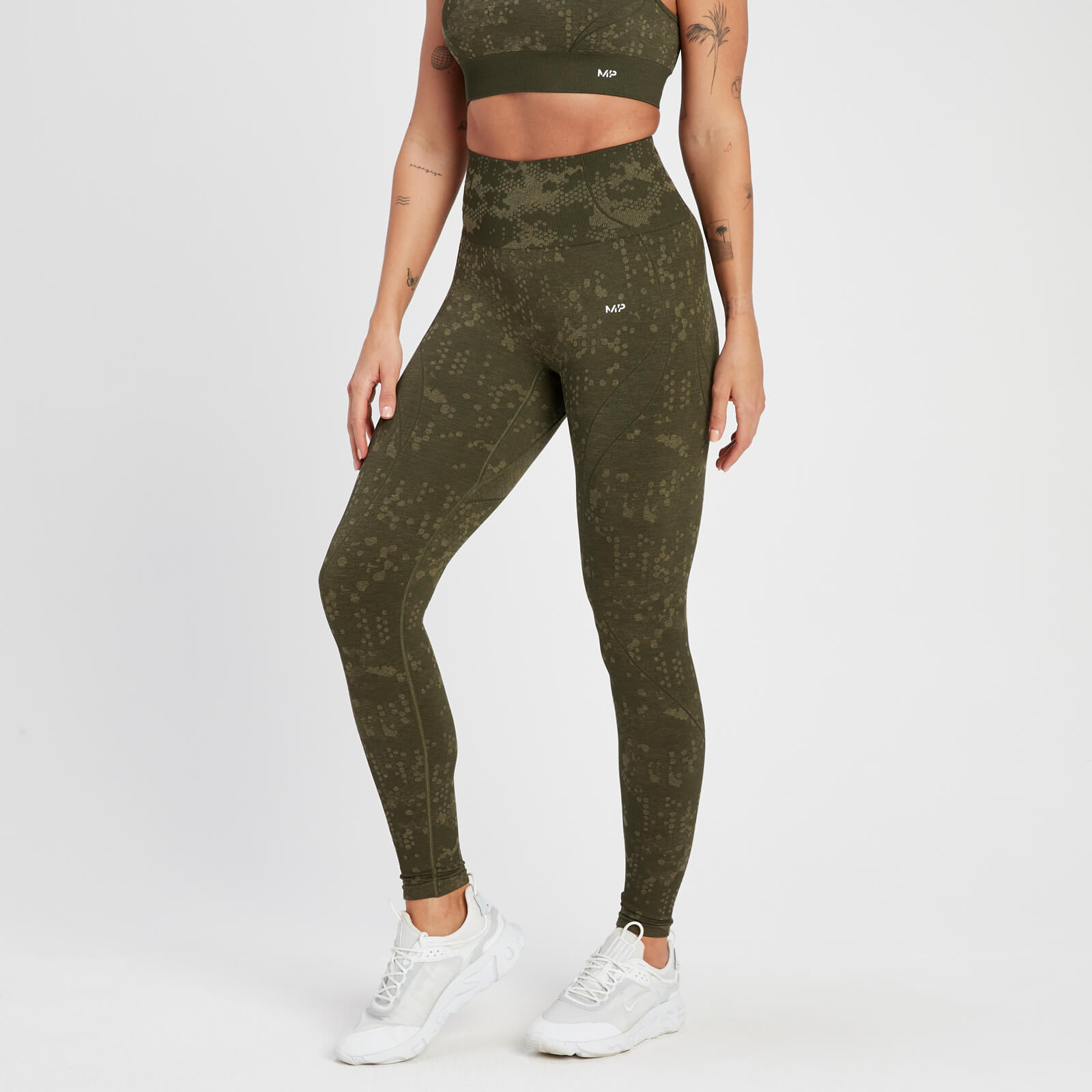 MP Women's Adapt Seamless Printed Leggings - Olive Green - M von MP