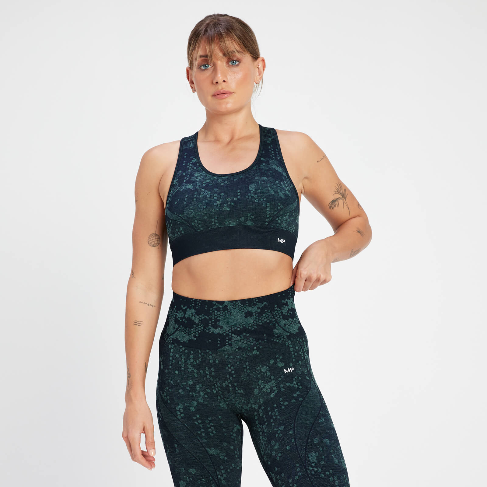 MP Women's Adapt Seamless Printed Sports Bra - Darkest Navy - S von MP