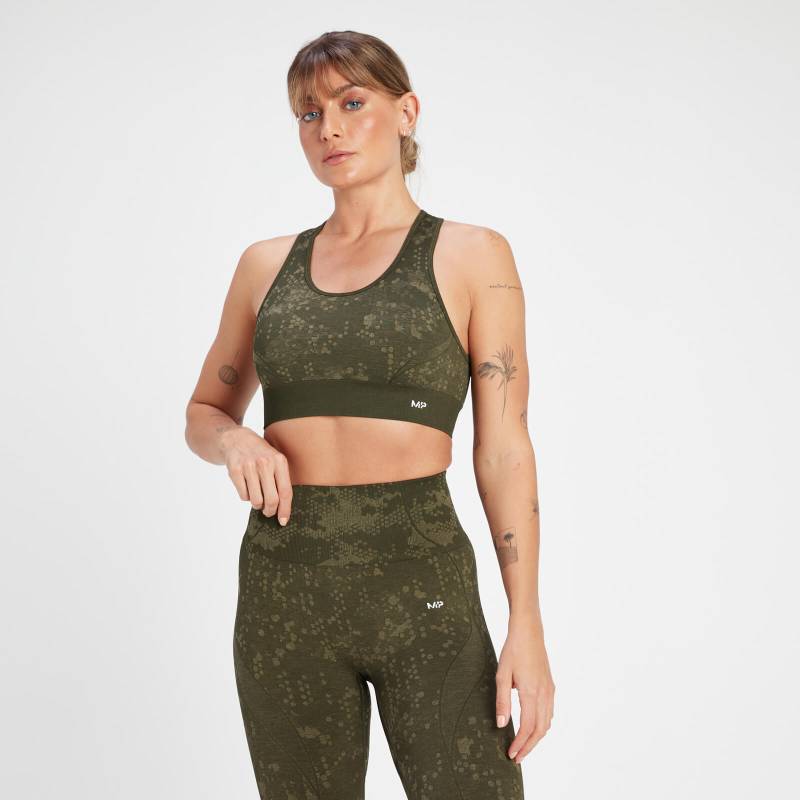 MP Women's Adapt Seamless Printed Sports Bra - Olive Green - L von MP