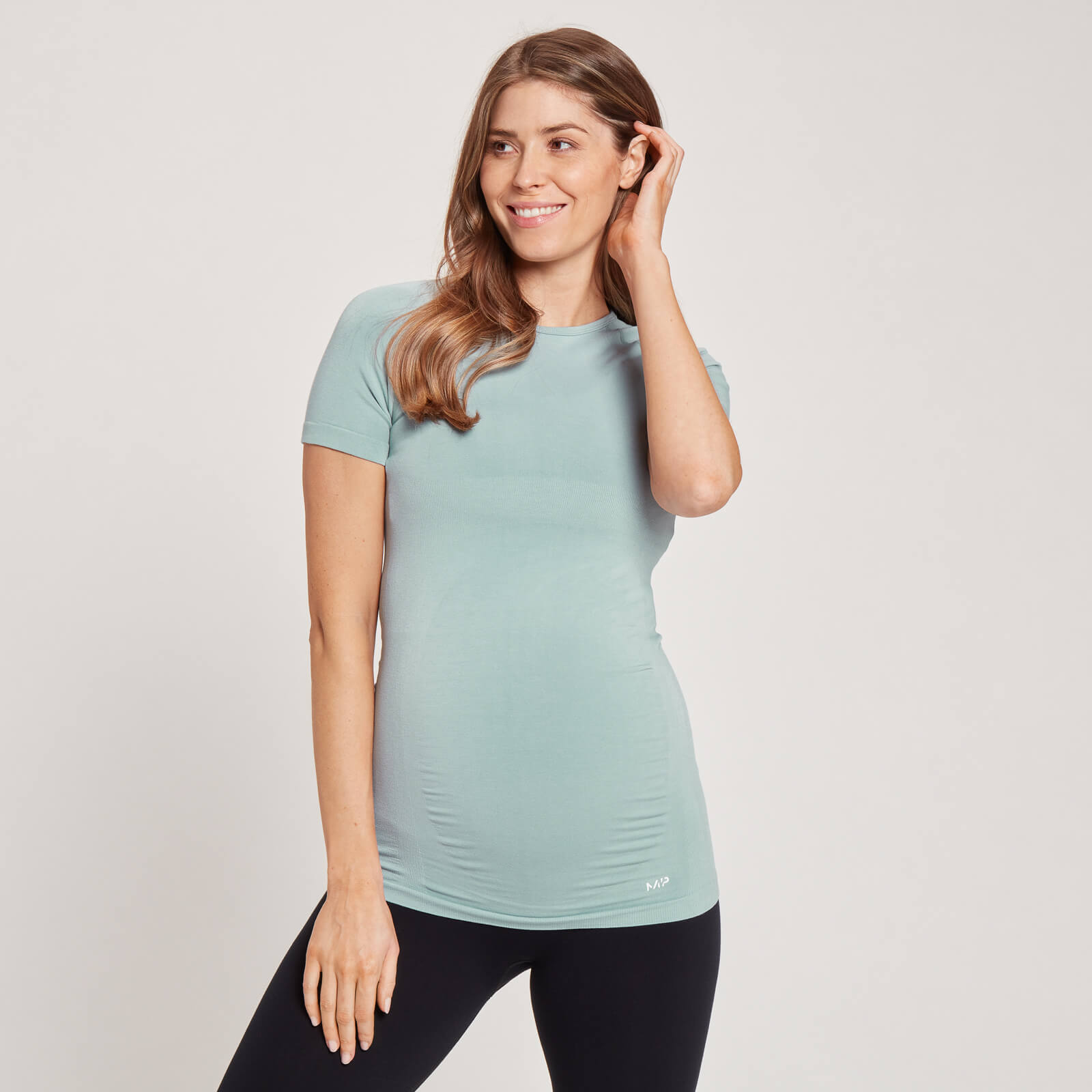 MP Women's Maternity Seamless Short Sleeve T-Shirt — Eisblau - XXS von MP