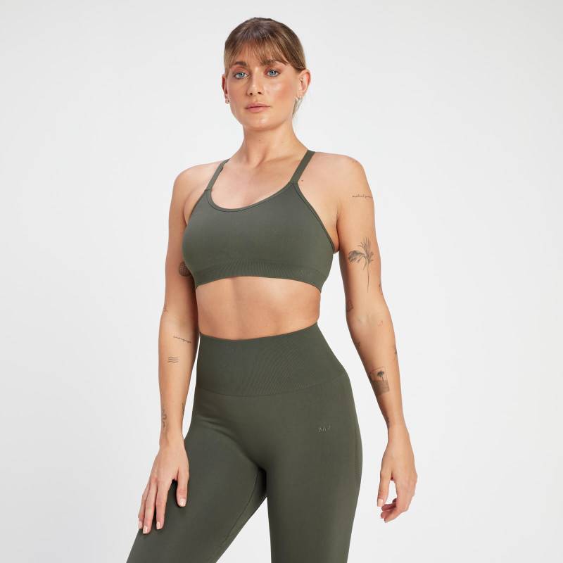 MP Women's Rest Day Seamless Cross Back Sports Bra - Taupe Green - M von MP