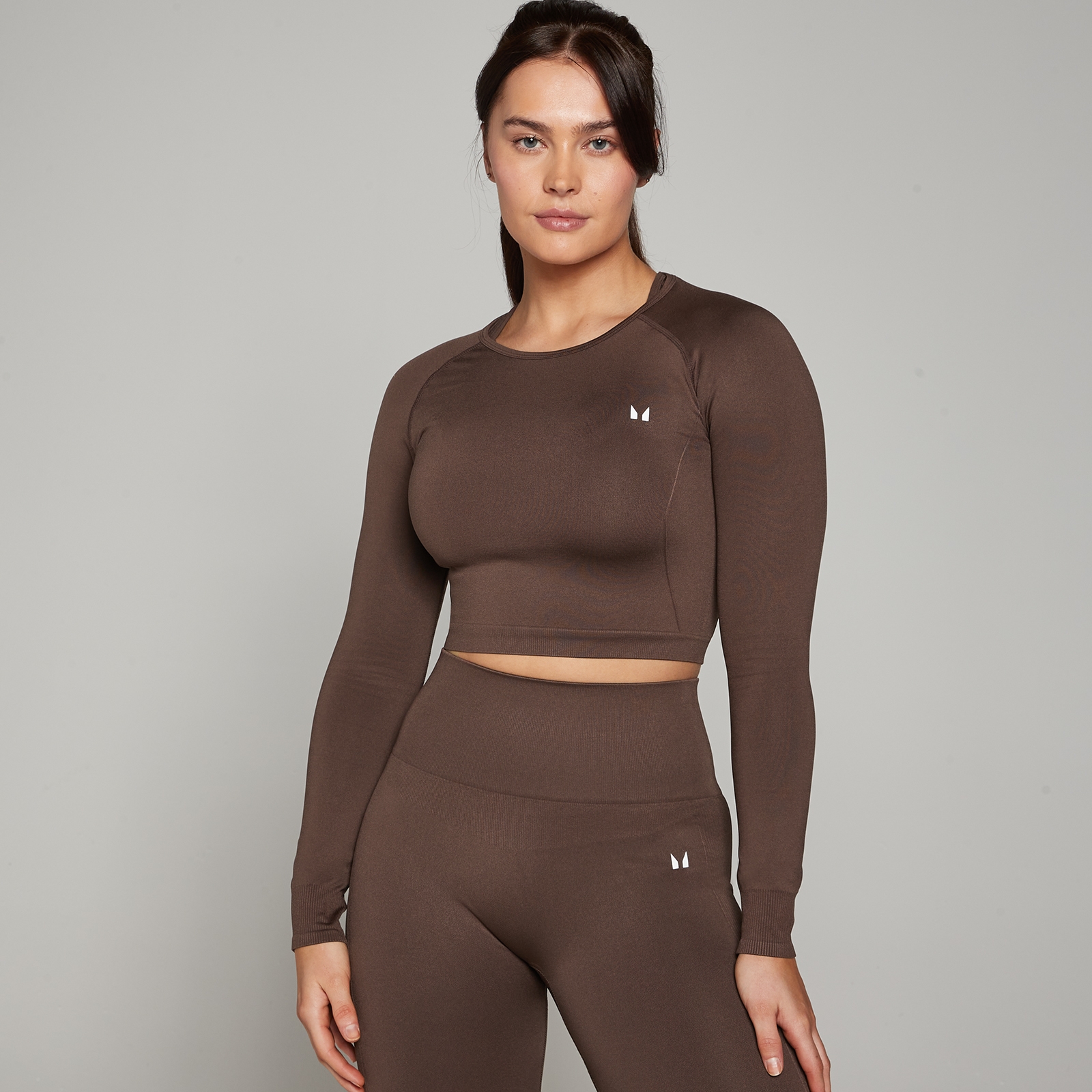 MP Women's Shape Seamless Long Sleeve Crop Top - Walnut - L von MP