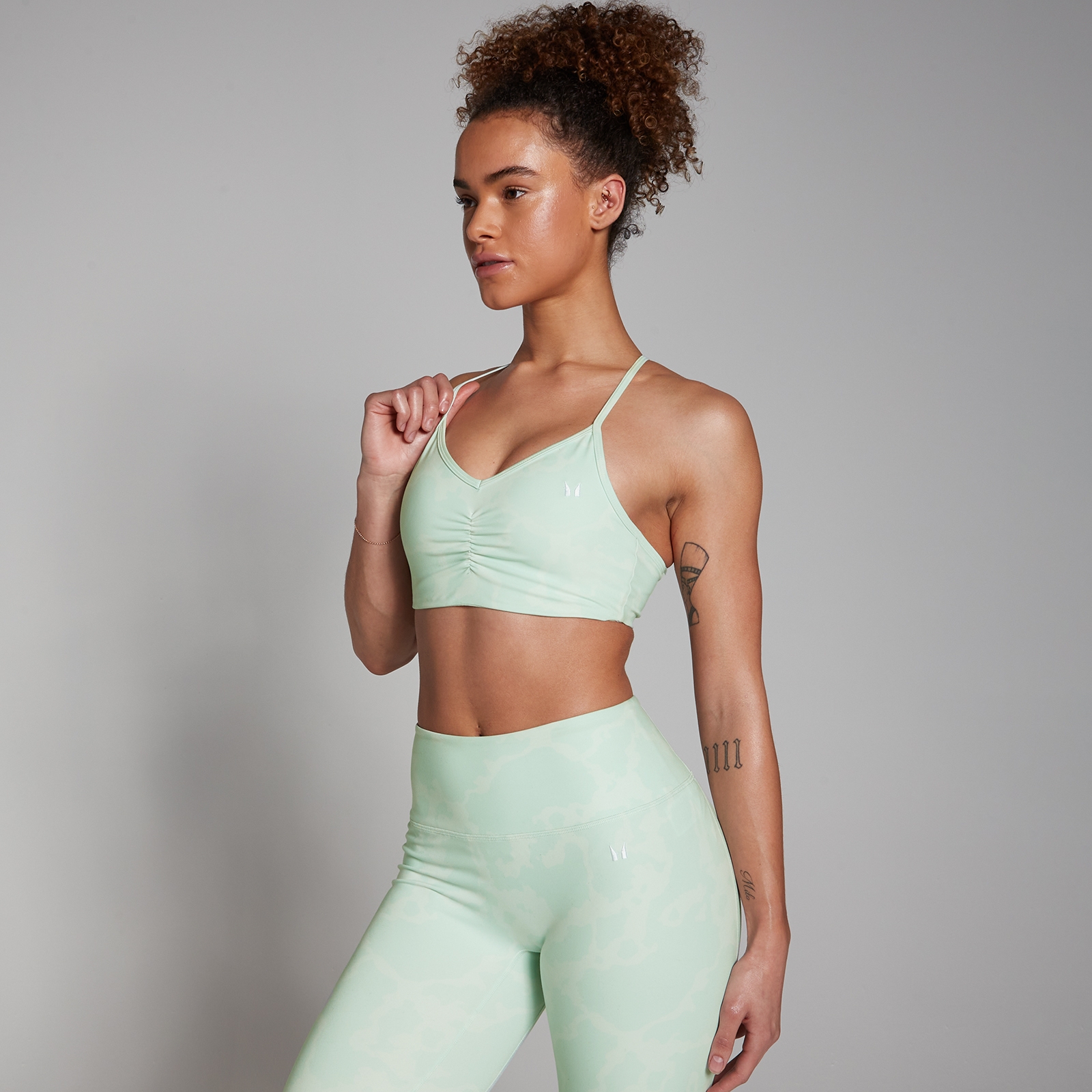 MP Women's Tempo Abstract Sports Bra - Soft Mint - L von MP