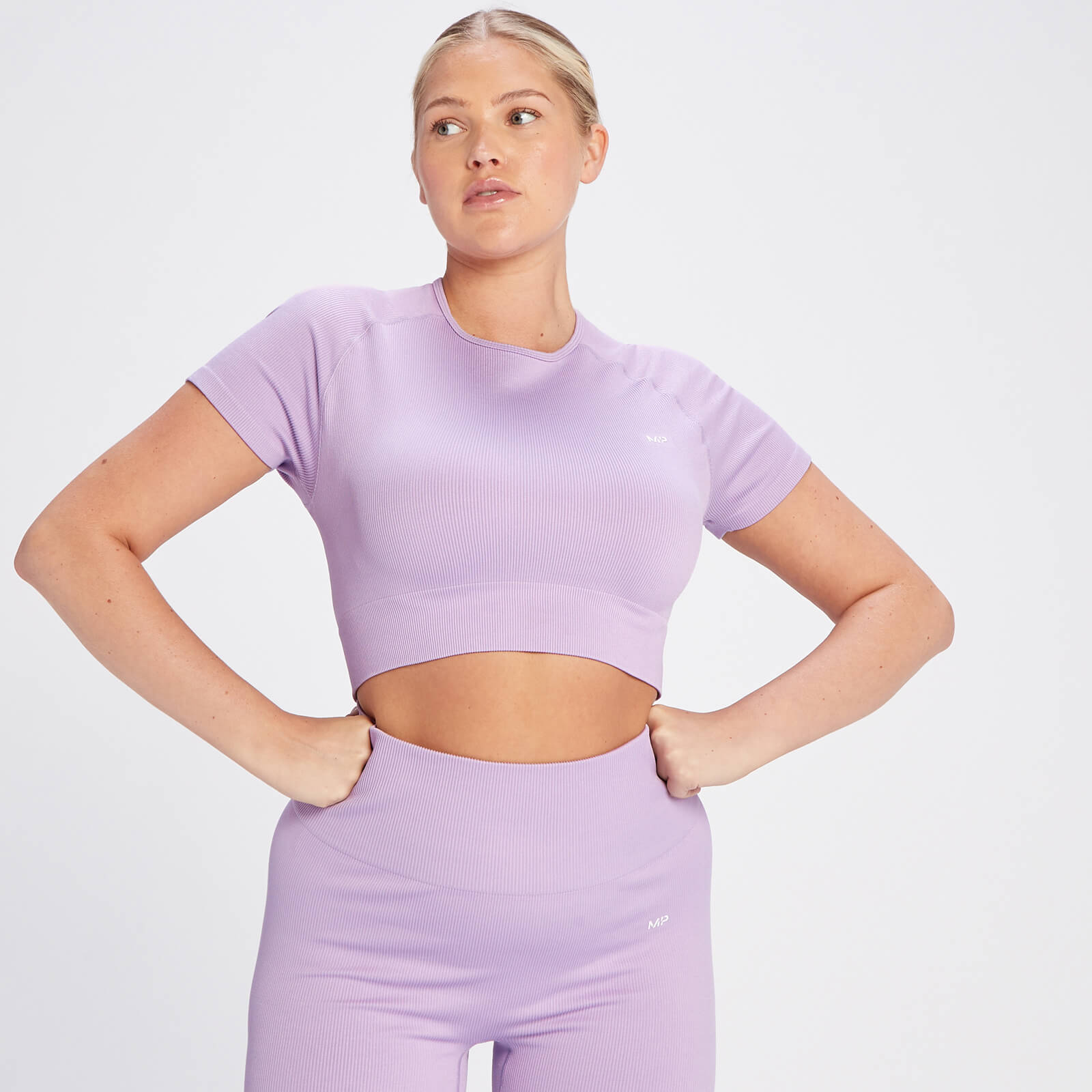 MP Women's Tempo Rib Seamless Crop Top - Bright Lilac - XS von MP