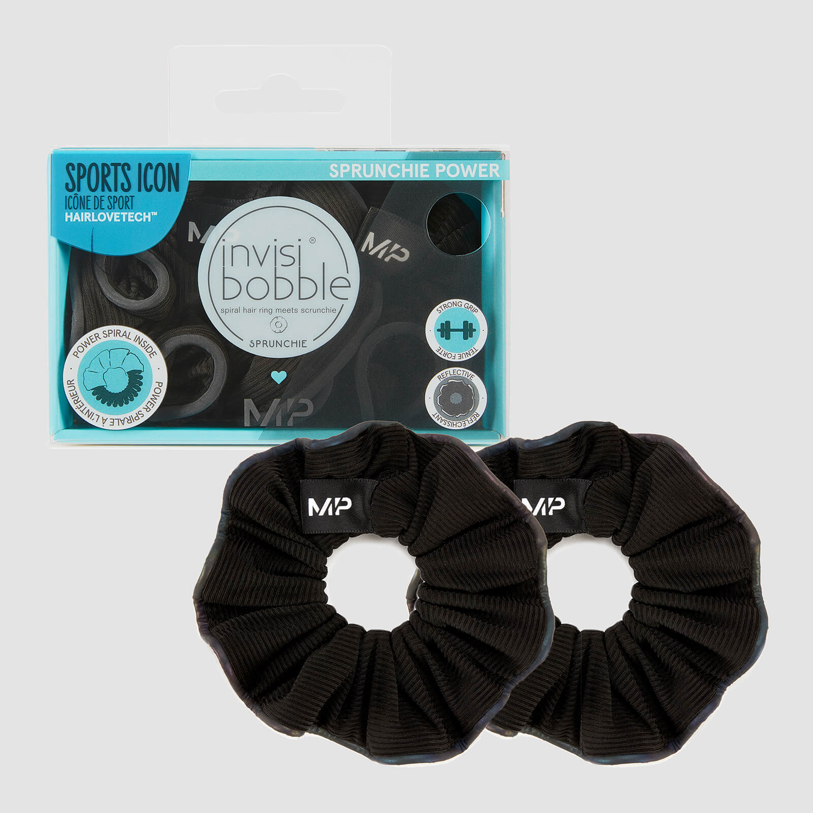 MP X Invisibobble® Reflective Power Sprunchie – Black - 2 PACK von MP