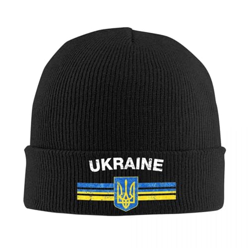 MPBGAOGP mütze Damen Ukrainisches Emblem Ukraine Flagge Strickmütze Mütze Winter Hüte Warme Neue Mütze Männer Frauen Einschulung Geschenke von MPBGAOGP