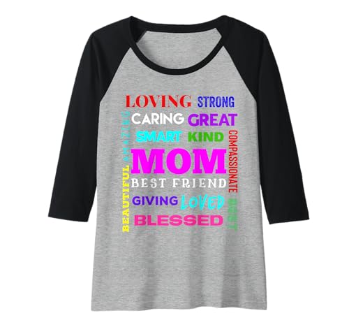 Damen Niedliche Worte der Freundlichkeit für Mama, Mutter, bunt, lustig Raglan von MPL Words of Kindness Mom Tees
