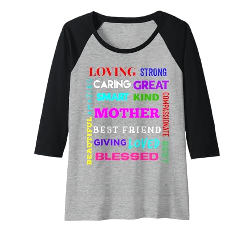Damen Niedliche Worte der Freundlichkeit für Mutter, hübscher und farbenfroher Spaß Raglan Damen Niedliche Worte der Freundlichkeit für Mutter, hübscher und farbenfroher Spaß Raglan von MPL Words of Kindness Mother Mom Tees