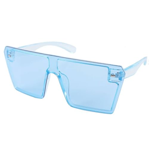 Dazzling Mercury Damen Sonnenbrille Retro Square Einteilige Midine Brille UV 400 Schutz-5233-Blau Blau von MPOWRX