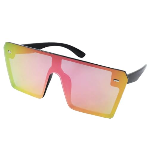 Dazzling Mercury Damen Sonnenbrille Retro Square Einteilige Midine Brille UV 400 Schutz-5233-Schwarz rosa von MPOWRX