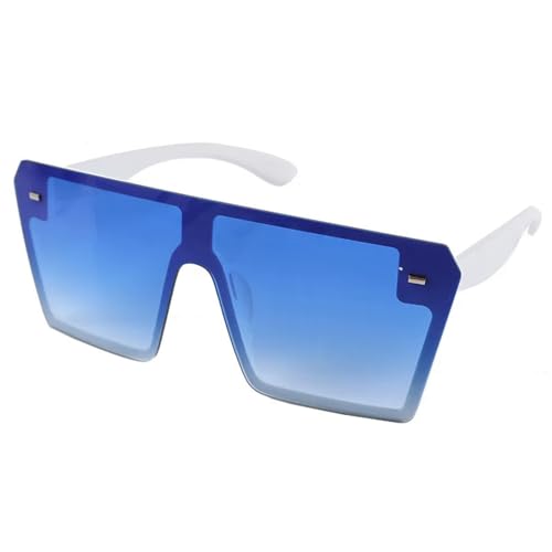 Dazzling Mercury Damen Sonnenbrille Retro Square Einteilige Midine Brille UV 400 Schutz-5233-Weiß blau von MPOWRX