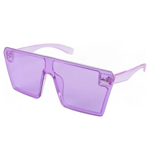 Dazzling Mercury Damen Sonnenbrille Retro Square Einteilige Midine Brille UV 400 Schutz-5233-lila lila von MPOWRX