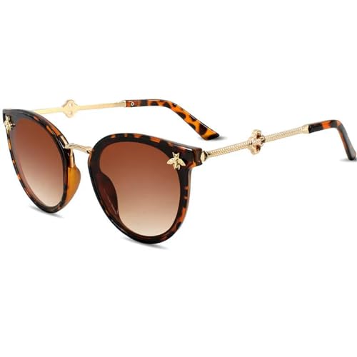 MPOWRX Cat Eye Sonnenbrille Damen Vintage Quadratische Sonnenbrille für Damen Schatten Brille UV400-Braun-MULTI von MPOWRX