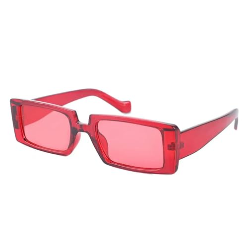 MPOWRX Kleiner quadratischer Rahmen Sonnenbrille Damen Brille UV 400 Schutz-5230-Rot Rot von MPOWRX
