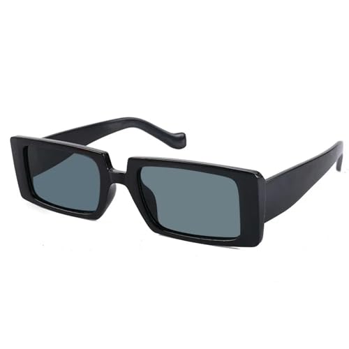 MPOWRX Kleiner quadratischer Rahmen Sonnenbrille Damen Brille UV 400 Schutz-5230-Schwarzgrau von MPOWRX
