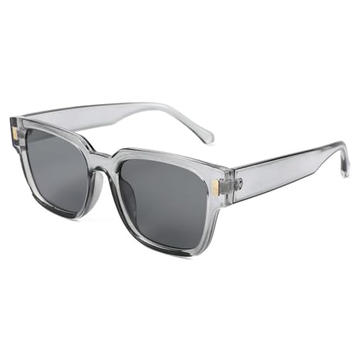 MPOWRX Oversized Square Sonnenbrille UV400 Damen- und Herrenbrille-5235-Grau schwarz von MPOWRX