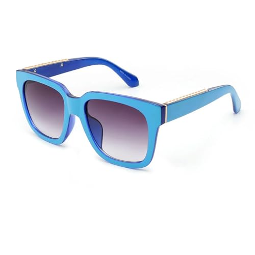 MPOWRX Quadratischer Rahmen Sonnenbrille für Damen und Herren-96916-Blau schwarz von MPOWRX