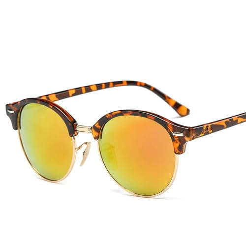 MPOWRX Sonnenbrille Damen Retro Herren Sommer Stil Sonnenbrille-C8LeopardGelb von MPOWRX