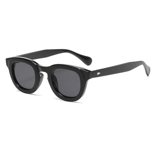 MPOWRX Sonnenbrille Ovaler Rahmen Dicker Rahmen Mehrfarbige Sonnenbrille Klassischer Retro-Stil Damen-schwarz schwarz von MPOWRX