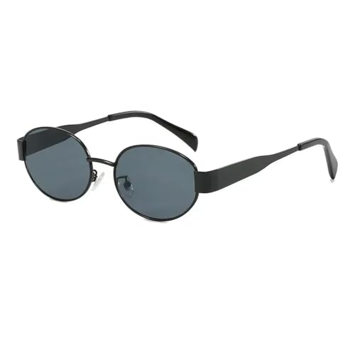 MPOWRX Sonnenbrille für Damen Herren Kleiner Metallrahmen Sonnenbrille Schatten UV400 Schutz-Schwarz-Als Bild von MPOWRX