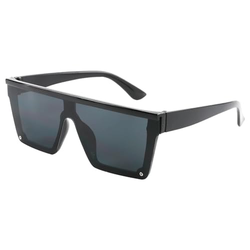 MPOWRX Sonnenbrille für Damen und Herren Großer Rahmen Einzigartiges Design Dekorativer UV 400 Schutz-8238-schwarz schwarz von MPOWRX