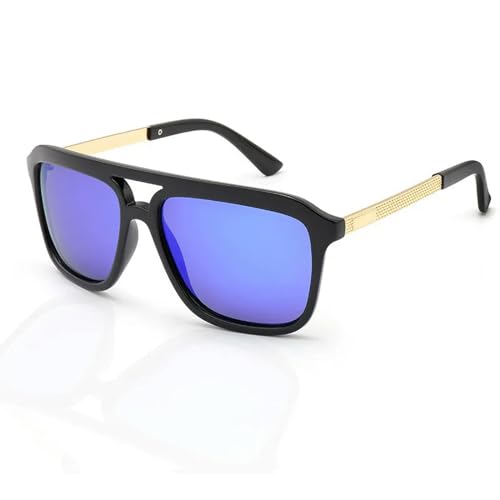MPOWRX Sonnenbrille für Damen und Herren Outdoor Fahrspiegel Farbfolie UV 400 Schutz-F19-Schwarz blau von MPOWRX